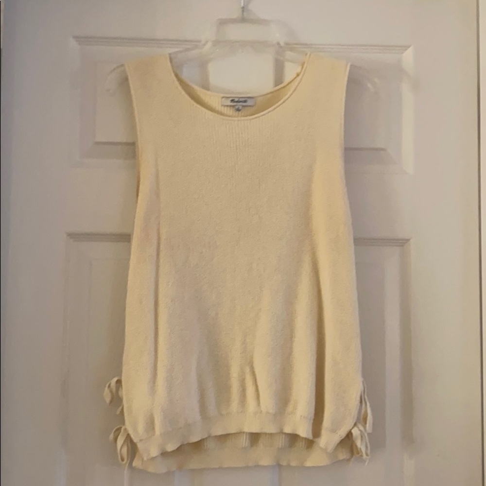 Madewell cream colored sleeveless sweater